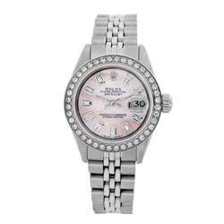 Rolex Pre-owned 26mm Womens Custom Pink MOP Stainless Steel - REF-490M3R