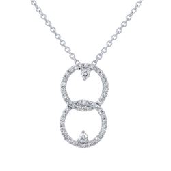 0.87 CTW Diamond Necklace 14K White Gold - REF-53N6Y