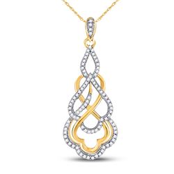 Womens Round Diamond Fashion Pendant 1/4 Cttw 10kt Yellow Gold - REF-17K5Y