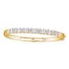 Image 1 : Womens Round Diamond Bangle Bracelet 2 Cttw 14kt Yellow Gold - REF-197M5H