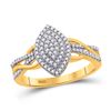 Image 1 : Womens Round Diamond Marquise-shape Cluster Ring 1/4 Cttw 10kt Yellow Gold - REF-19K5Y