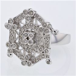 0.89 CTW Diamond Ring 14K White Gold - REF-98N4Y