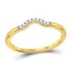 Image 1 : Womens Round Diamond Contoured Solitaire Enhancer Wedding Band 1/20 Cttw 10kt Yellow Gold - REF-8R9X