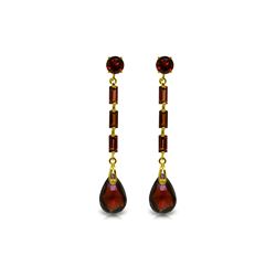 Genuine 8.6 ctw Garnet Earrings 14KT Yellow Gold - REF-43K3V