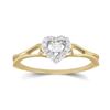 Image 1 : Womens Round Diamond Heart Promise Ring 1/8 Cttw 10kt Yellow Gold - REF-13H5R