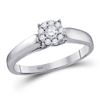 Image 1 : Round Diamond Solitaire Bridal Wedding Engagement Ring 1/5 Cttw 10kt White Gold - REF-21H5R