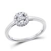 Image 1 : Womens Round Diamond Solitaire Halo Promise Ring 1/4 Cttw 10kt White Gold - REF-20N9F