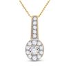 Image 1 : Womens Round Diamond Oval Pendant 1/4 Cttw 10kt Yellow Gold - REF-13R9X