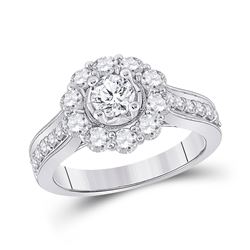 Round Diamond Solitaire Bridal Wedding Engagement Ring 1-5/8 Cttw 14kt White Gold - REF-186H5R