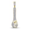 Image 1 : Mens Round Diamond Wrench Charm Pendant 1/3 Cttw 10kt Yellow Gold - REF-25M9H
