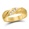 Image 1 : Mens Round Diamond Wedding Channel-Set Band Ring 1/6 Cttw 14kt Yellow Gold - REF-43M5H