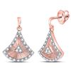 Image 1 : Womens Round Diamond Blade Dangle Earrings 1/5 Cttw 10kt Rose Gold - REF-25W9K