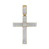 Image 1 : Mens Round Diamond Cross Charm Pendant 1/2 Cttw 10kt Yellow Gold - REF-38N9F