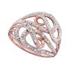 Image 1 : Womens Round Diamond Woven Strand Band Ring 1/10 Cttw 10k Rose Gold - REF-15X5A