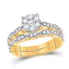 Image 1 : Round Diamond Bridal Wedding Ring Band Set 1/2 Cttw 14kt Yellow Gold - REF-63R9X