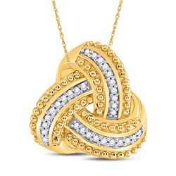 Womens Round Diamond Celtic Knot Fashion Pendant 1/10 Cttw 10kt Yellow Gold - REF-16F9W