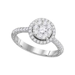 Round Diamond Bridal Wedding Engagement Ring 7/8 Cttw 14kt White Gold - REF-86K5Y