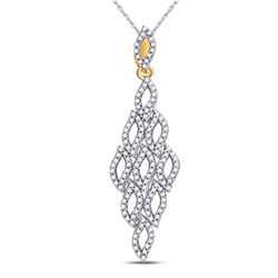 Womens Round Diamond Fashion Pendant 3/8 Cttw 10kt Yellow Gold - REF-19W5K