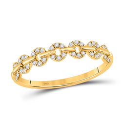 Womens Round Diamond Stackable Band Ring 1/6 Cttw 14kt Yellow Gold - REF-13N9F