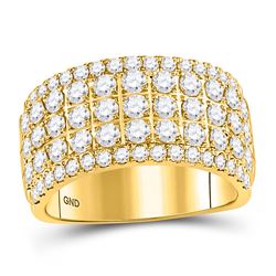 Womens Round Diamond Band Ring 2 Cttw 10kt Yellow Gold - REF-129Y9N