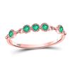 Image 1 : Womens Round Emerald Dot Stackable Band Ring 1/20 Cttw 10kt Rose Gold - REF-9R5X