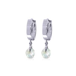 Genuine 1.30 ctw Aquamarine Earrings 14KT White Gold - REF-29M2T