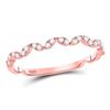 Image 1 : Womens Round Diamond Zigzag Stackable Band Ring 1/5 Cttw 10kt Rose Gold - REF-14W9K