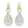 Image 1 : Womens Diamond Oval-shape Dangle Earrings 1/3 Cttw 10k Yellow Gold - REF-20N5F