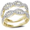 Image 1 : Womens Round Diamond Solitaire Enhancer Wedding Band 3/4 Cttw 14kt Yellow Gold - REF-68R5X