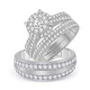Image 1 : His Hers Round Diamond Solitaire Matching Wedding Set 2-1/5 Cttw 14kt White Gold - REF-164X5A