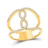 Image 1 : Womens Round Diamond Negative Space Infinity Ring 1/4 Cttw 10kt Yellow Gold - REF-21N5F