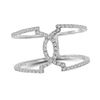 Image 1 : Womens Round Diamond Negative Space Band Ring 1/3 Cttw 10kt White Gold - REF-14W9K