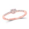 Image 1 : Womens Round Diamond Heart Knot Stackable Band Ring 1/8 Cttw 10kt Rose Gold - REF-14M9H