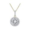 Image 1 : Womens Round Diamond Circle Cluster Pendant 1/2 Cttw 10kt Two-tone Gold - REF-32R5X