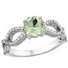 Image 1 : 1 CTW Amethyst & Diamond Ring 10K White Gold - REF-49R6H