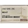 Image 3 : 1967 SMS WASHINGTON QUARTER NGC MS67