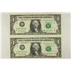 Image 1 : 2-2003-A $1 FRN'S LOW CONSECUTIVE SERIAL 'S UNC