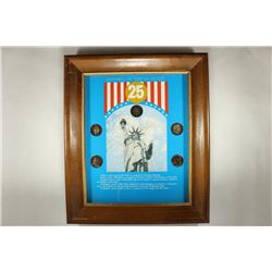 10 1/2'' X 12 1/4'' FRAMED HISTORY OF THE QUARTER