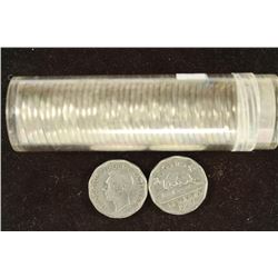 ROLL OF 40-1948 CANADA 5 CENTS