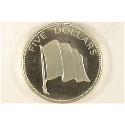1977 BAHAMAS $5 SILVER PROOF 1.2526 OZ. ASW