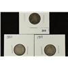 Image 1 : 1882, 1885 & 1889 SEATED LIBERTY DIMES
