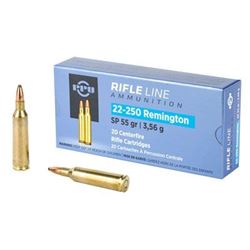PPU 22-250REM SP 55GR - 100 Rds