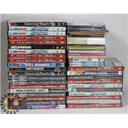 BOX OF NEW CDs AND DVDs