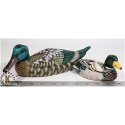 WOODEN MALLARDS, HANDPAINTED