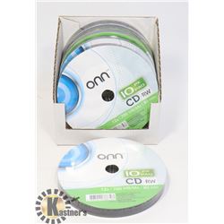 120 ONN CD-RW DISCS (12X, 700MB/MO, 80 MIN)