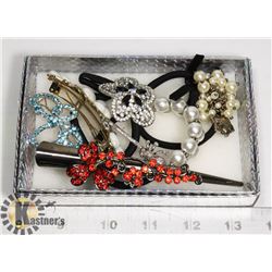 BOX OF VINTAGE HAIR ITEMS