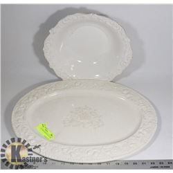 LOT OF 2 LARGE SERVING PLATTERS