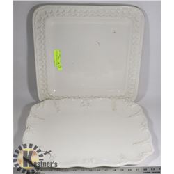 LOT OF 2 LARGE SERVING PLATTERS