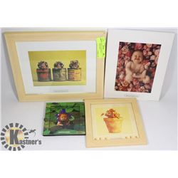 ANNE GEDDIES 4 ASSORTED FRAMED BABY PRINT