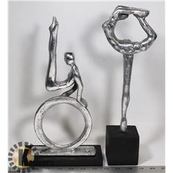 LOT OF 2 GYMNASTIC MODERN SHOW HOME STATUES /